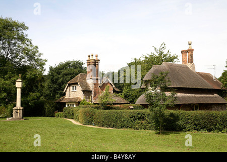 Chaumières dans une partie de l'hameau de Blaise Blaise Castle estate Banque D'Images