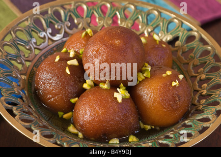 L'Inde Gulab jamun dessert Nourriture Banque D'Images