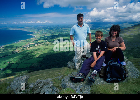 Sommet mondial sur la famille de Gyrn Goch Caernarfon le Nord du Pays de Galles Banque D'Images