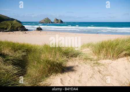 Baie de Holywell, Cornwall, UK Banque D'Images