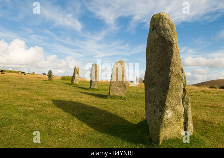 The Hurlers Pierre Corcle, Bodmin Moor, Cornwall Banque D'Images