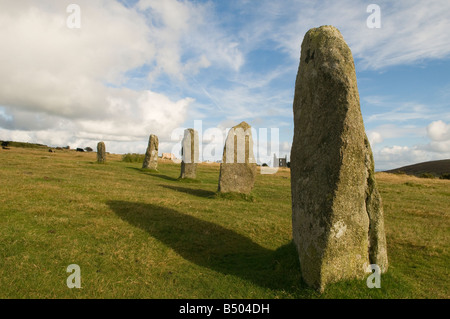 The Hurlers Pierre Corcle, Bodmin Moor, Cornwall Banque D'Images