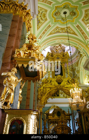 Août 2008 - l'intérieur de cathédrale de SS Pierre et Paul dans la forteresse Pierre et Paul St Petersburg Russia Banque D'Images