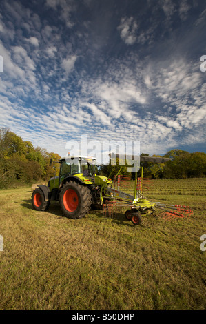 Claas Ares 697 ATZ aviron d'une récolte Ensilage UK Banque D'Images