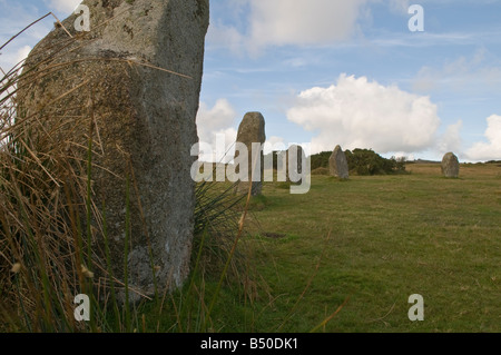 The Hurlers Pierre Corcle, Bodmin Moor, Cornwall Banque D'Images