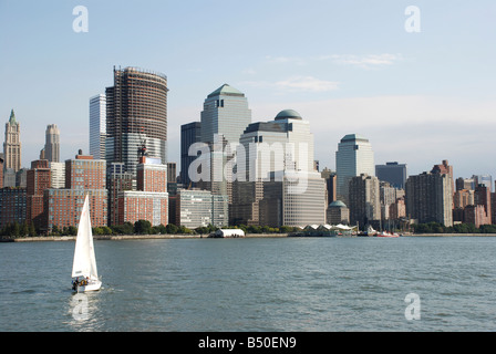 New York Harbor et financial district Banque D'Images