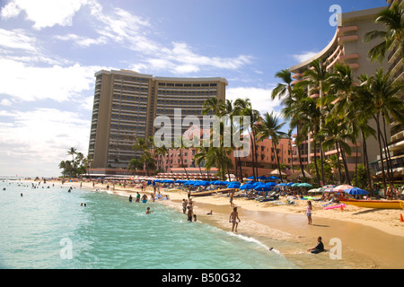 Royal Hawaiian Hotel Waikiki Beach Honolulu Oahu Hawaii Banque D'Images