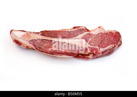 Steak sur l'os isolated on a white background studio Banque D'Images