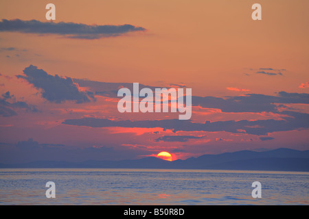 Coucher du soleil sur l'île de Brac Banque D'Images