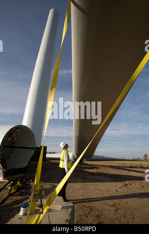 Wind turbine prêt à être assemblés Banque D'Images