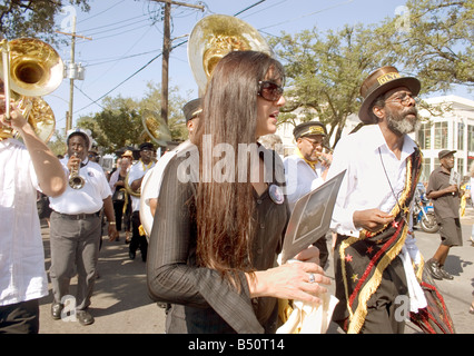Funérailles d'jazz Michael P. Smith à New Orleans, LA, USA. Banque D'Images