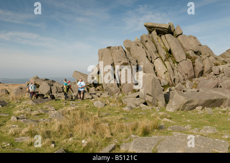 Carn Carn Menyn Meini rocky outcrop dolérite sud ouest de Pembrokeshire wales la source des 82 bluestones de Stonehenge Banque D'Images