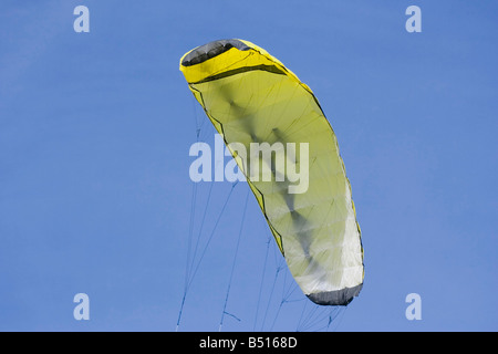 Feuille jaune kite - quatre liner avec beaucoup d'énergie Banque D'Images