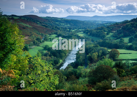 Rivière Wye et Montagnes Noires Erwood Wye Valley Banque D'Images