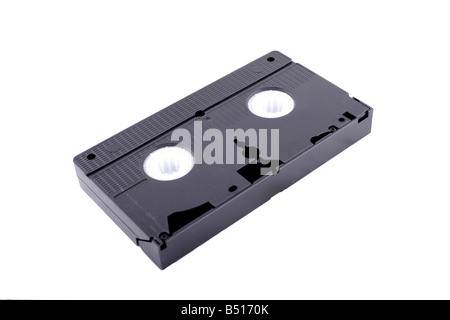 Vhs tape casette fond blanc ancienne technologie Banque D'Images