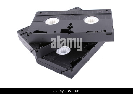 Vhs tape casette fond blanc ancienne technologie Banque D'Images