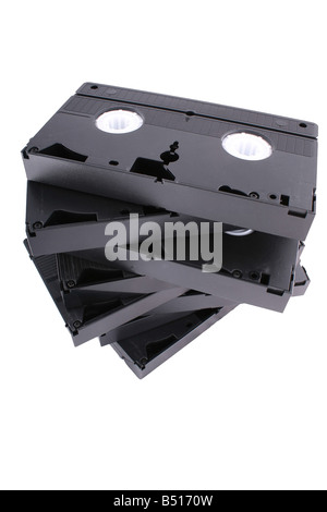 Vhs tape casette fond blanc ancienne technologie Banque D'Images