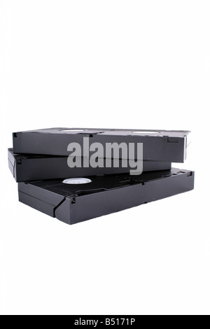 Vhs tape casette fond blanc ancienne technologie Banque D'Images