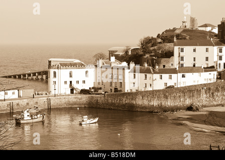 Le port de Tenby en sépia Banque D'Images