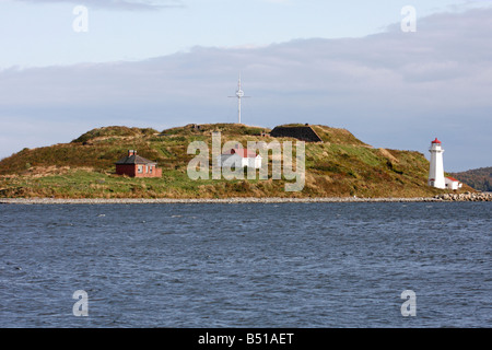 Georges Island phare sur l'île Georges, à Halifax, Nouvelle-Écosse Banque D'Images