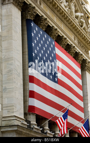 L'extérieur de la Bourse de New York Banque D'Images