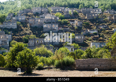 Village fantôme, Kayakoy, Mugla, Turquie. Banque D'Images