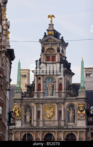 L'hôtel de ville sur la grand place, Grote markt , Anvers, Belgique Banque D'Images