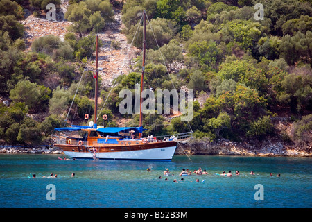 Excursion en bateau à partir de 12 Îles Turquie Dalyan Banque D'Images