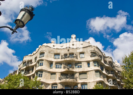 Travaux de la Casa Mila célèbre architecte Antoni Gaudi, Barcelone, Catalogne, Espagne Banque D'Images