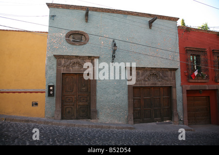 Rue pavée de San Miguel de Allende Mexique Banque D'Images