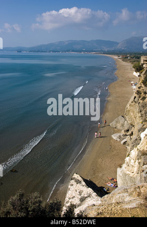 La plage de Kalamaki, Zante, Îles Ioniennes Grèce. Banque D'Images