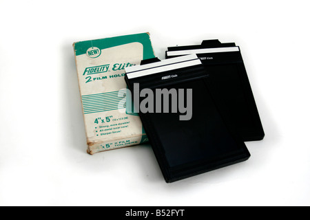 Fidelity 4" x 5" 10cm x 5cm, 12 feuilles de film, pour 5" x 4" film appareil Banque D'Images