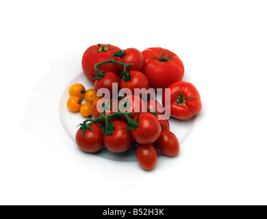 Collection de différentes tomates Rouge et jaune Banque D'Images