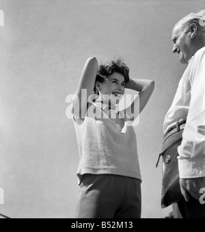 La star de cinéma allemand Tanya Weber à Venise, Italie. Septembre 1952 C4470 Banque D'Images