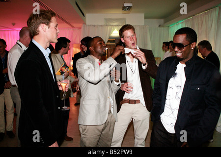 William et Harry avec p diddy et kanye west Banque D'Images