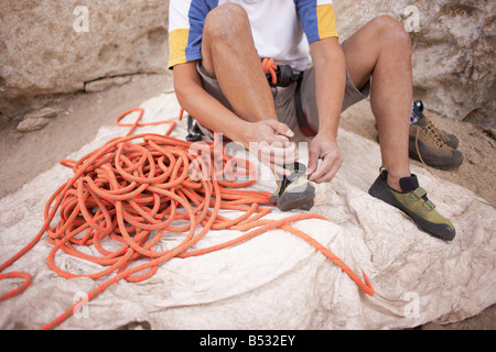 Grimpeur argentin chaussures de fixation Banque D'Images