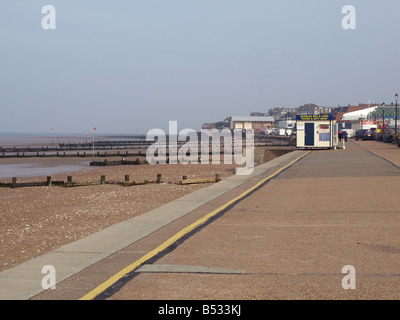 La promenade, de la plage et à la ville de North Norfolk Hunstanton,,East Anglia, Royaume-Uni. Banque D'Images