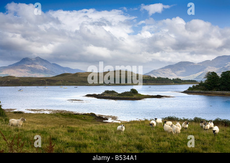 Vue depuis par Isle Ornsay Sleat, péninsule, île de Skye, Écosse Banque D'Images