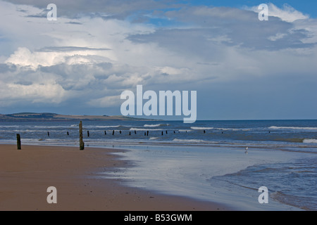 Montrose beach front skyscape à au nord de St Cyrus Inverbervie côte d'Angus en Écosse Août 2008 Banque D'Images