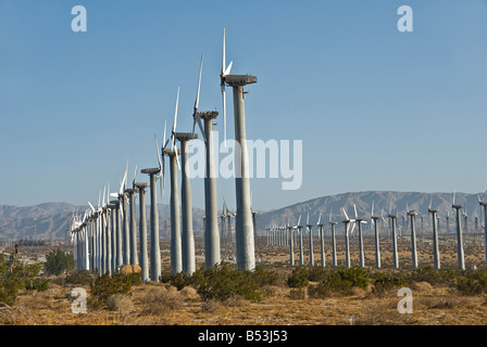 Éoliennes, turbines, North Palm Springs, CA, San Gorgonio Pass, Coachella Valley , éolienne wind farm Banque D'Images