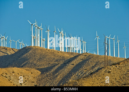 Éoliennes, turbines, North Palm Springs, CA, San Gorgonio Pass, Coachella Valley , éolienne wind farm Banque D'Images