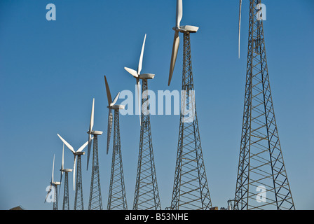 Éoliennes, turbines, North Palm Springs, CA, San Gorgonio Pass, Coachella Valley , éolienne wind farm Banque D'Images