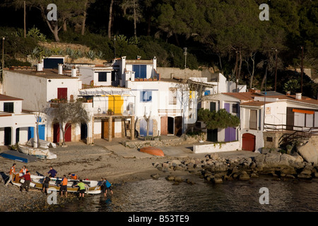 Village de pêcheurs près de la Fosca sur le Cami de Ronda, sur la Costa Brava Catalogne Espagne Banque D'Images