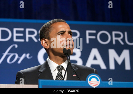 Le candidat présidentiel Barack Obama discours donnant aux femmes s Leadership Conference Chicago Illinois 11 Octobre 2008 Banque D'Images