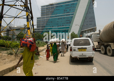 Intouchables à Gurgaon, New Delhi CBD. Banque D'Images