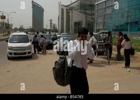 Homme d'affaires indien à Gurgaon, New Delhi, Inde LA CDB Banque D'Images