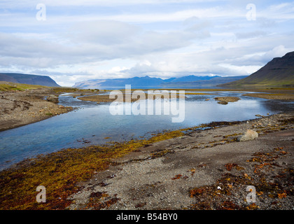 Unamed fjord Arnarfjörður Suðurfirðir à jusqu'à l'Islande Westfjords Banque D'Images