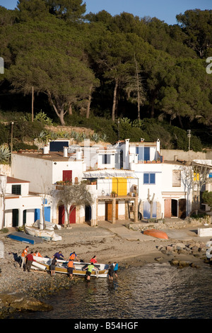 Village de pêcheurs près de la Fosca sur le Cami de Ronda, sur la Costa Brava Catalogne Espagne Banque D'Images