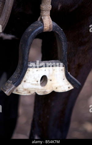 Un étrier sur un cheval appartenant à un Guacho à San Antonio de Areco La province de Buenos Aires Argentine Banque D'Images