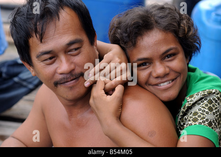Les suku laut belakang padang îles Riau en Indonésie Banque D'Images